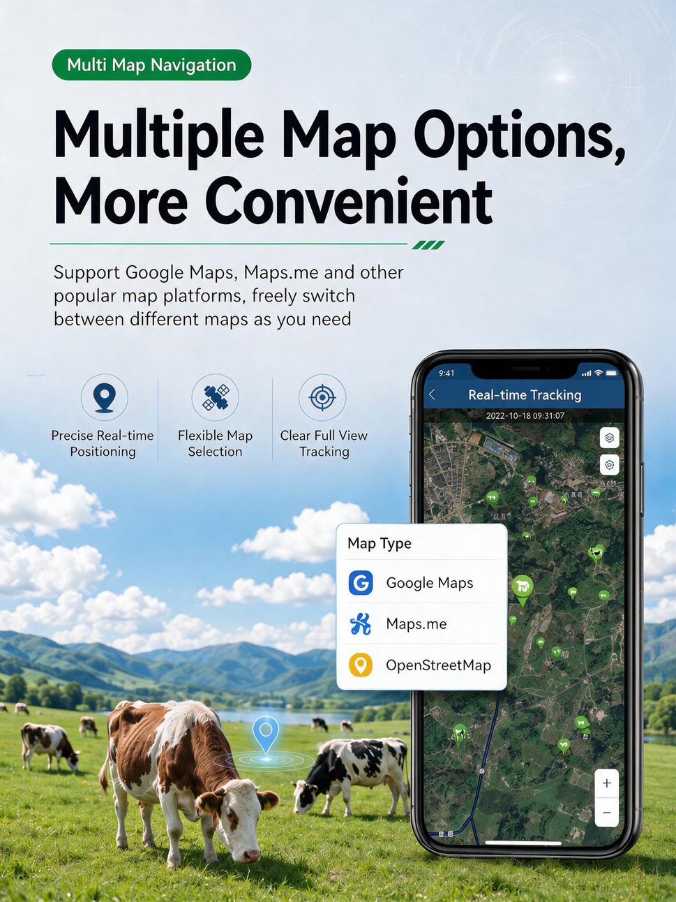 Solar GPS Livestock Tracker for cattle sheep horse anti-lost grazing positioning device