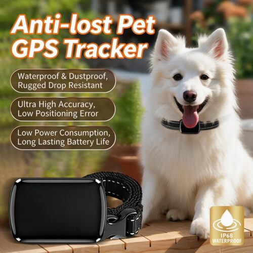 Pet GPS Tracker IP68 Waterproof Anti-Lost Locator for Dog Cat Horse Livestock Real Time Positioning