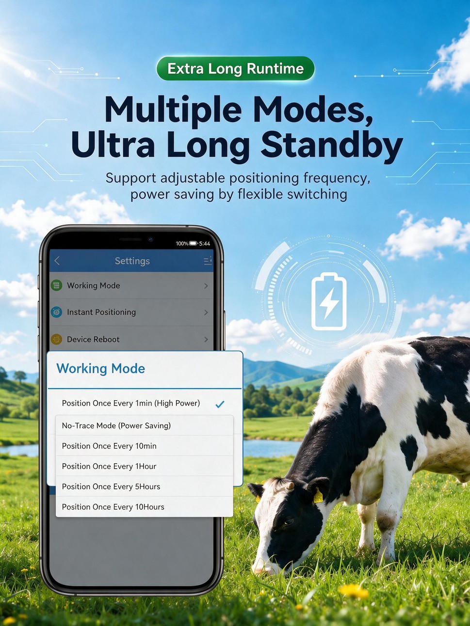 Solar GPS Livestock Tracker for cattle sheep horse anti-lost grazing positioning device