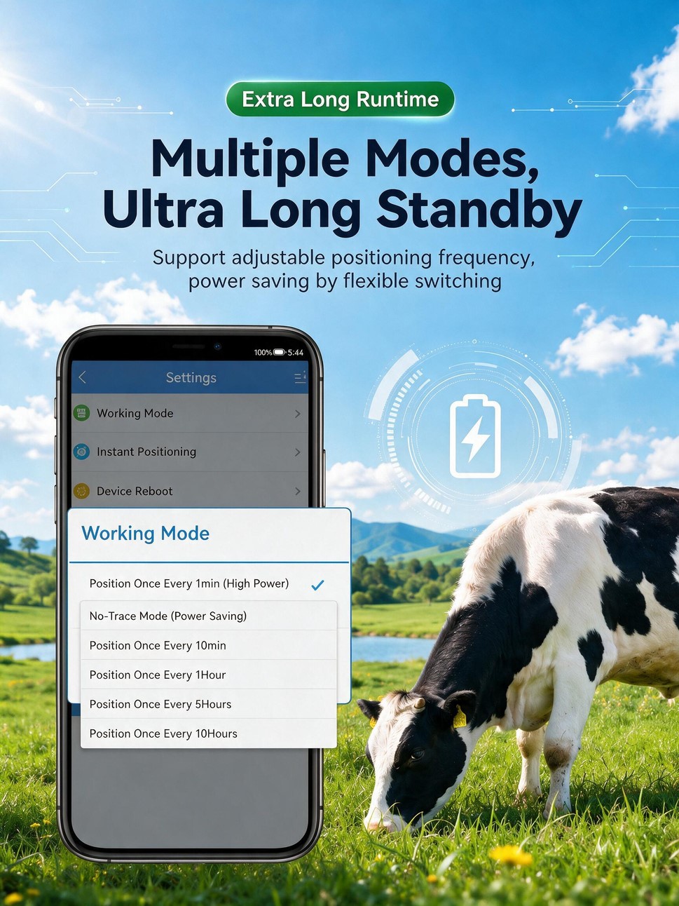 Cow GPS Tracker solar waterproof anti-lost collar for farm cattle positioning