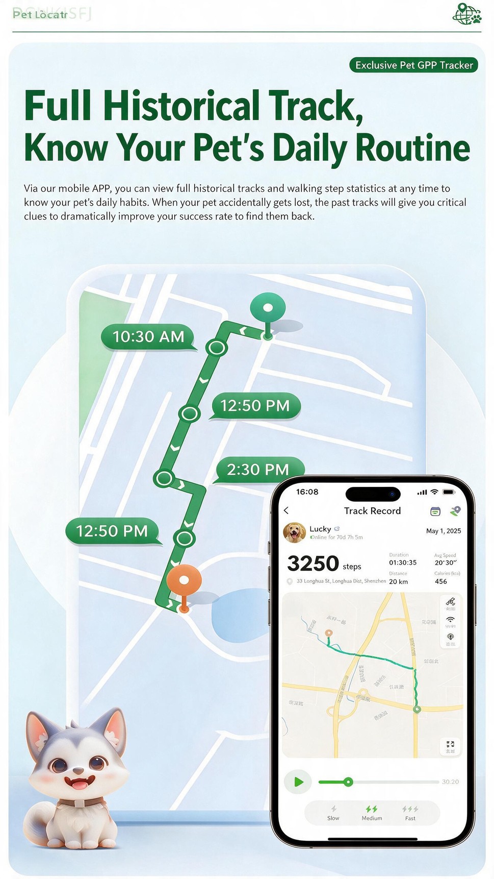Pet GPS Tracker for Dogs and Cats